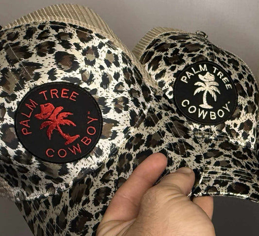 OG Palm Tree Cowboy Leopard Embroidered Hat